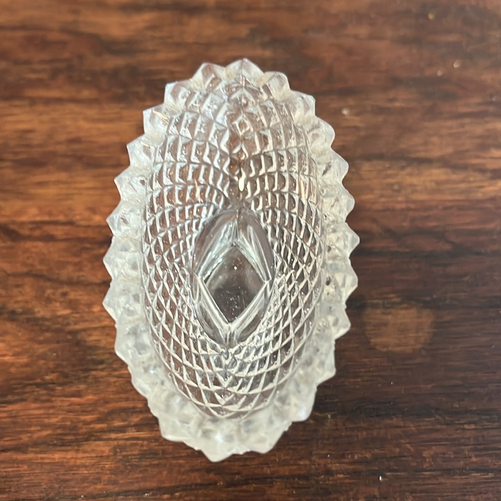 Depression Glass Westmoreland English Hobnail Crystal Clear Salt Cellar - Picture 2 of 6